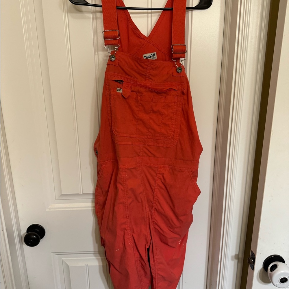 Duluth Trading Coral Overalls